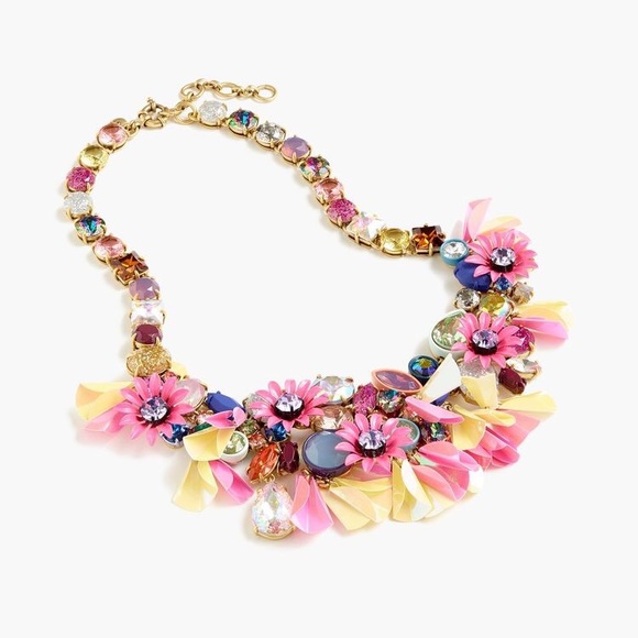 J. Crew Jewelry - J. Crew Crystal Floral Statement Necklace